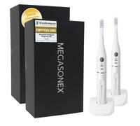 2x Megasonex M8 Cepillo Dental Ultrasónico - Pack Doble Blanco