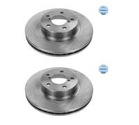 2x Disco de freno Eje delantero ventilado 34-15 521 0002 MEYLE para SUBARU