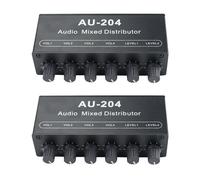 2X Mezclador Estéreo de Audio (2 Entradas 4 Salidas) Presione Cuatro Auriculares o Amplificadores de Potencia