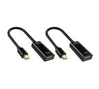 2x Mini DisplayPort a Adaptador Mini DP Cable 2 Convertidor compatible con Air 13 Surface Pro 4