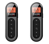 2X Mini Pocket FM Radio Rechargeable Portable 76-108MHZ Receiver with