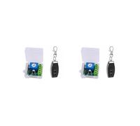 2X Módulo de Relé de Un Solo Canal CC 12V Interruptor Inalámbrico Universal Receptor de Relé RF + 2 Control Remoto