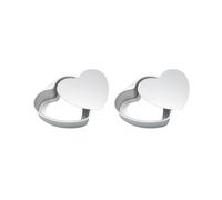 2X Molde para Pasteles en Forma de Corazón de 8 Pulgadas, Molde para Pasteles con Forma de Corazón de Aluminio, Molde para Hornear Desmontable