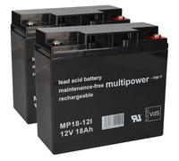 2x Multipower Batería de Plomo MP18-12 Pb 12V 18Ah M5 Vds sin Mantenimiento