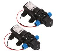 2X Negro 12V 60W Bomba de Agua de Diafragma de Presion Alta Automatico Apagar 5L / Min