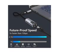 2X New 2.5G Wired Network Card USB 3.0 TYPE C RTL81527 Adapter 2500 Mbps High Speed for Pro Computer Tablet