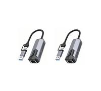 2X New 2.5G Wired Network Card USB 3.0 TYPE C RTL81527 Adapter 2500 Mbps High Speed for Pro Computer Tablet