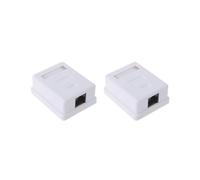 2X New Cat6 RJ45 8P8C Wall Coupler Jack Adapter UTP Unshielded Single Port Desktop Mount Box for RJ45 Module Socket