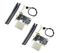 2X NGFF M2 Tarjeta a Adaptador de Convertidor Bluetooth de Escritorio PCI-E Pcie con 4 Antenas AC para AX200 9260AC 8265NGW