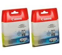 2x Original Canon Tinta Cartucho BCI-24 Multipack Negro/Color para Pixma 110 10