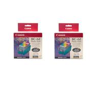2x Original Canon Tinta Cartucho BCI-62 Foto Color para Bjc 7000 7004 7100