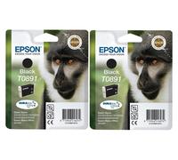 2x Original Epson Tinta T0891 Cartuchos Stylus Office BX300F S20 S21 SX100 SX105