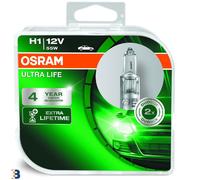 2x OSRAM H1 ULTRA LIFE P14,5s 12V 55W Bombillas faros halógenos 64150ULT-HCB