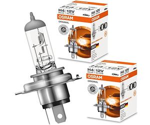 2x OSRAM H4 12V 60/55W Bombilla Halógena Original P43t para Coche 64193