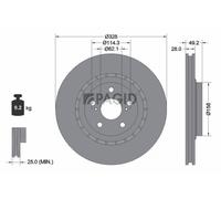 2x PAGID Disco De Freno Exterior Ventilado Ø328Mm Para Toyota RAV 4 IV A4 ZSA4