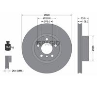 2x PAGID Disco De Freno Interiormente Ventilado Ø328mm Para BMW X3 F25 X4 F26