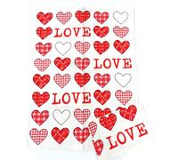 2x Paño de Cocina Love Kracht Pañuelos Tela Mixta Corazones Amor Cocción