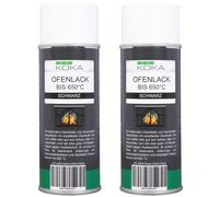 2x Paquete KOKA Pintura para Horno 650°C Ofen-Farbe Lack-Spray Negro Mate