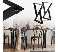 ML-Design Set 2X Patas de Mesa 40 x AL71 cm Forma de X Soporte Negro de Metal en Acero Recubierto de Polvo Bastidor para Escritorio Corredores para Tablero Pie Armazón Diseño Industrial DIY