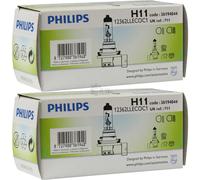 2X Philips H11 LongerLife ECOVision 12V 55W Base PGj19-2