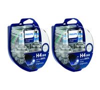 2x Philips RacingVision GT200 DuoPack H4 Halógeno Hasta 200% Más Luz 60/55W