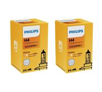 2x Philips Vision H4 Halógeno Hasta 30% más Luz 60/55W 12V Bombillas Coche