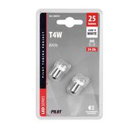 2X Pilot Bombillas LED T4W 24V 6500K 25LM Luz Blanca Clara