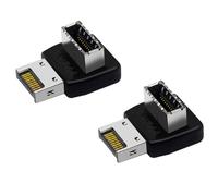 2X Placa Base de Computadora Tipo E Interfaz USB 3.1 Tipo E Codo de Dirección de 90 Grados Adaptador Instalado Frontal Tipo C (PH74A)