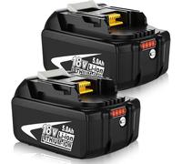 2X Powayup BL1850B 18V 5.0Ah Reemplazo para Makita Batería 18V BL1850B BL1850 BL1840 BL1840B BL1830B BL1815 BL1820 BL1830 BL1835 BL1835B 194205-3 194309-1 LXT-400 Herramientas Eléctricas Sin Cable