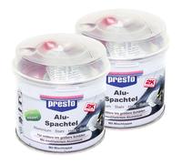 2X Presto 2K Alu-Spachtel 600351 250g Aluminio Acero Madera Hormigón Masilla de