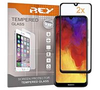 2X Protector de Pantalla 3D para Huawei Y6 2019 - Y6 Pro 2019 - Honor Play 8A - Enjoy 9E, Negro, Protección Completa, 3D / 4D / 5D