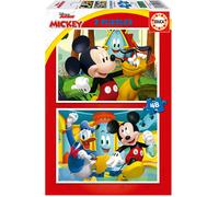 Educa - 2x48 Mickey Mouse Fun House, 2 Puzzles de cartón con 48 Piezas Cada uno, diversión por Partida Doble, Medida aproximada de Cada Puzzle: 28 x 20 cm, A Partir de 4 años (19312)
