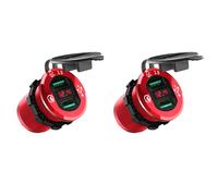2X Quick Charge 3.0 USB Charger Socket, 12V / 24V Dual USB Car Power Outlet Encendedor de Cigarrillos Una Prueba de Agua con VoltíMetro LED