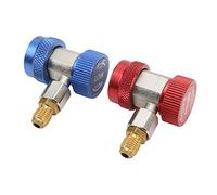 2X R134A Conectores de Gas Múltiple, Acopladores Rápidos para Conector de Adaptador bajo de A/C, Diseño Seguro con Material de Latón, Conexión/desconexión Fácil, Ajuste Lateral