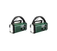 2X Radio de Manivela Manual de Emergencia con EnergíA Solar Radio AM FM NOAA Radio MeteorolóGica, SOS, 3 Modos Antorcha LED, LáMpara de Lectura