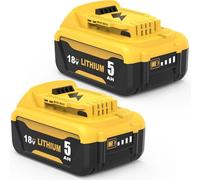 2X Recambio Batería para Dewalt 18V 5000mAh DCB184 DCB180 DCB181 DCB182 DCB200 DCB201 DCB201-2 DCB200-2 DCB204-2 DCB205-2 Compatibles Herramientas Eléctricas