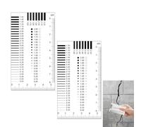 2x Regla De Brecha Industrial De Tarjetas De Calibre De Grietas | Herramienta De Medición Precis-a Del Ancho De Grieta-s, Transparente, 9,8x5,5 Cm, 0,01mm | Medidor De Defectos Del Detector De Grietas