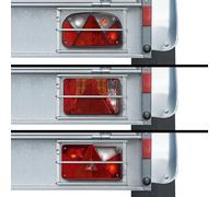 2X Rejillas De Protección Para Luces Traseras De Remolque 260X170X80MM