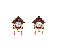 2X Retro Vintage Relojes de Cuco de Madera ArtesaníA Tallado Sala de Estar Reloj de Pared Reloj de Pared Reloj Despertador Interiores Herramientas de