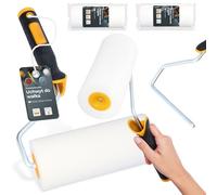 2x Rodillo Espuma 18 cm Repuesto Versátil Pintura Barniz Tinte Laca Agua Disolventes Mango Soporte Perfecto Trabajos Renovación Casa Uso Profesional