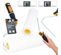 2x Rodillo Espuma 25 cm Repuesto Versátil Pintura Barniz Tinte Laca Agua Disolventes Mango Soporte Perfecto Trabajos Renovación Casa Uso Profesional