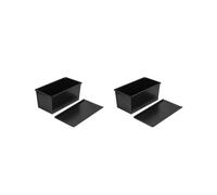 2X Sartén para Pan de Acero Al Carbono de 450G con Tapa, Molde para Tostadas, Tapa, Bandeja para Hacer Pan Profesional Resistente