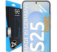 2X se® 3D PROTECTOR DE PANTALLA Antirreflejante para Samsung Galaxy S25, Antirreflejos, 100% compatible con huella dactilar y FaceID, instalación sencilla sin burbujas, mate, material TPU resistente a