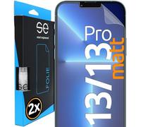 2x se® Protector 3D Antirreflejo para Apple iPhone 13 / 13 Pro, Protección Solar, Compatible con Huellas y FaceID, Instalación sin Burbujas, Mate, Resistente a Golpes y Arañazos, Matériau TPU