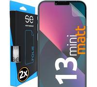 2x se® Protector 3D Antirreflejo para Apple iPhone 13 mini, Protección Solar, Compatible con Huellas y FaceID, Instalación sin Burbujas, Mate, Resistente a Golpes y Arañazos, Matériau TPU