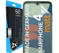 2x se® Protector 3D Antirreflejo para Fairphone Fairphone 4, Protección Solar, Compatible con Huellas y FaceID, Instalación sin Burbujas, Mate, Resistente a Golpes y Arañazos, Matériau TPU