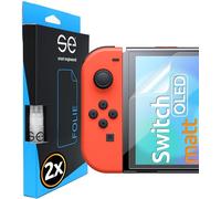 2x se® Protector 3D Antirreflejo para Nintendo Switch OLED 2021, Protección Solar, Compatible con Huellas y FaceID, Instalación sin Burbujas, Mate, Resistente a Golpes y Arañazos, Matériau TPU