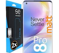 2x se® Protector 3D Antirreflejo para OnePlus OnePlus 8 Pro, Protección Solar, Compatible con Huellas y FaceID, Instalación sin Burbujas, Mate, Resistente a Golpes y Arañazos, Matériau TPU