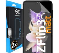 2x se® Protector 3D Antirreflejo para Samsung Galaxy Z Flip 3 5G, Protección Solar, Compatible con Huellas y FaceID, Instalación sin Burbujas, Mate, Resistente a Golpes y Arañazos, Matériau TPU