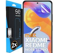 2x se® Protector 3D Antirreflejo para Xiaomi Redmi Note 11 Pro, Protección Solar, Compatible con Huellas y FaceID, Instalación sin Burbujas, Mate, Resistente a Golpes y Arañazos, Matériau TPU
